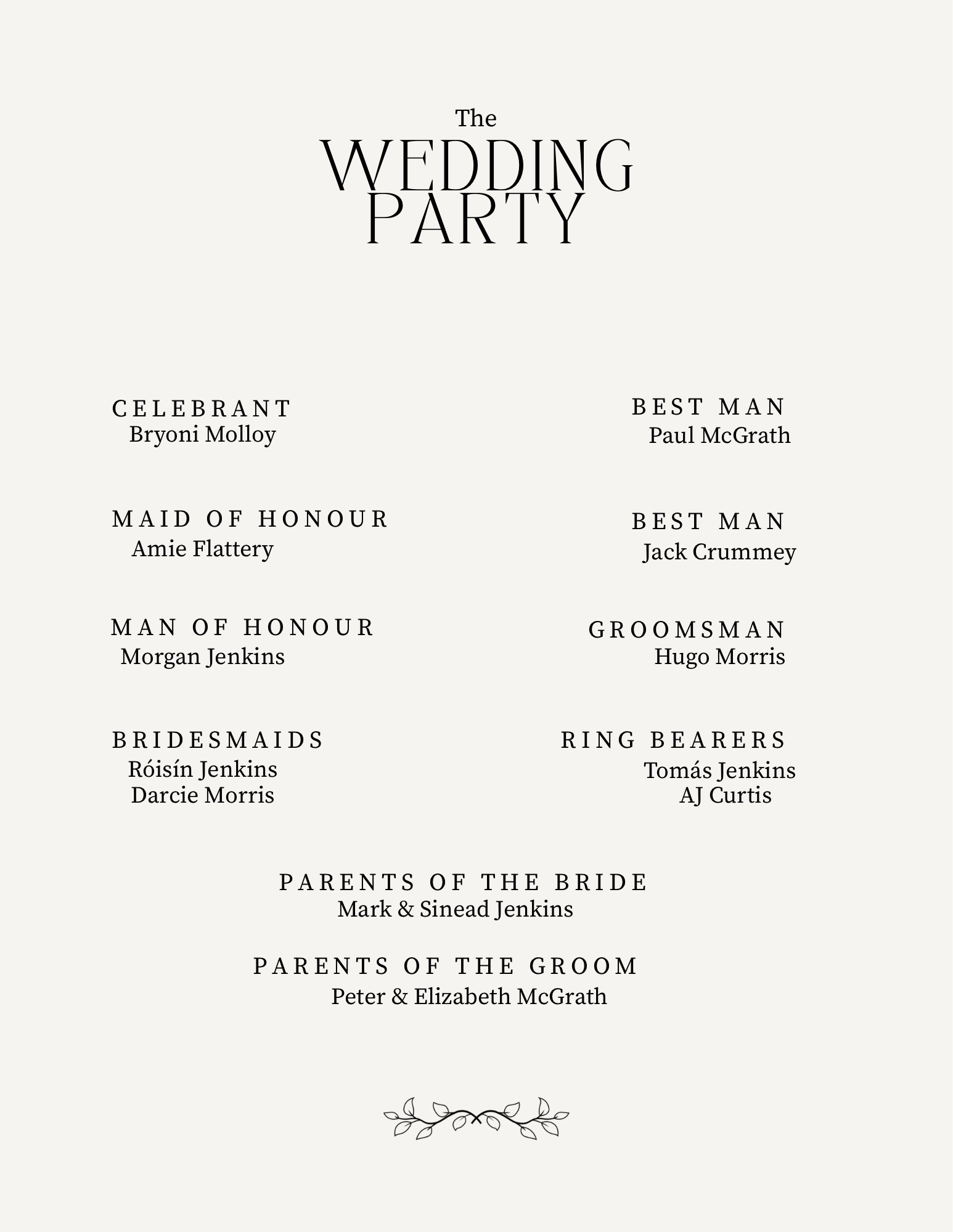 The wedding party